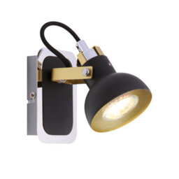 CGC Lighting Saff - Cgc Black Adjustable Wall Ceiling Light With Gold And Chrome Detail - thumbnail 2
