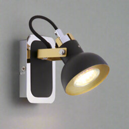 CGC Lighting Saff - Cgc Black Adjustable Wall Ceiling Light With Gold And Chrome Detail - thumbnail 4