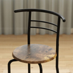 Wyld Haus Vepa Rustic Brown Compact 3-Piece Dining Set - Table And 2 Chairs, Industrial Oak-Effect Finish - thumbnail 9