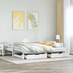 Berkfield Daybed With Trundle And Drawers Without Mattress White 80X200 Cm - thumbnail 1