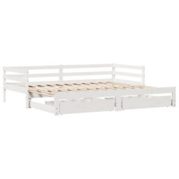 Berkfield Daybed With Trundle And Drawers Without Mattress White 80X200 Cm - thumbnail 3