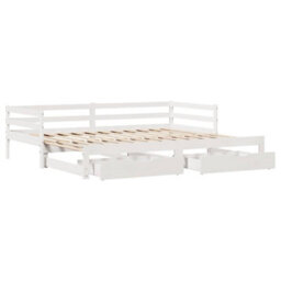 Berkfield Daybed With Trundle And Drawers Without Mattress White 80X200 Cm - thumbnail 9