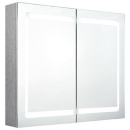 Walplus Led Bathroom Mirror Cabinet Concrete Grey 80X12X68 Cm - thumbnail 2
