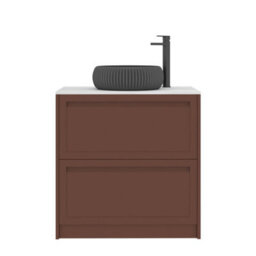 Royal Bathrooms Royal Bathroom Elmore 800mm Terracotta Clay Freestanding Countertop Bathroom Vanity Unit 2 Drawer With Milan Black Basin - thumbnail 7