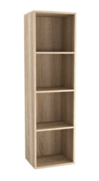 Urbn-Living Urbnliving 30Cm Height Antique Oak 4 Tier Wooden Bookcase Shelving Display Storage Wood Shelf Shelves Cube - thumbnail 2