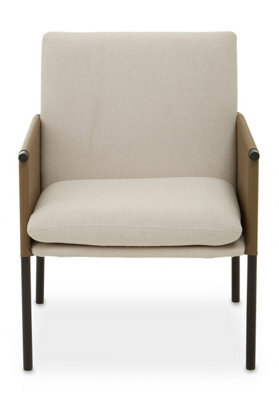 Orsina White Fabric Dining Chair With Straight Legs, Fabric Upholstered Dining Room Chair, Accent Arm Chair - image 1