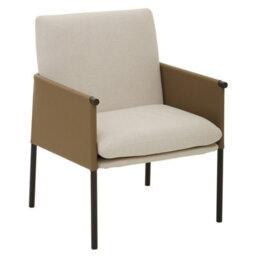 Orsina White Fabric Dining Chair With Straight Legs, Fabric Upholstered Dining Room Chair, Accent Arm Chair - thumbnail 2