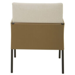 Orsina White Fabric Dining Chair With Straight Legs, Fabric Upholstered Dining Room Chair, Accent Arm Chair - thumbnail 4