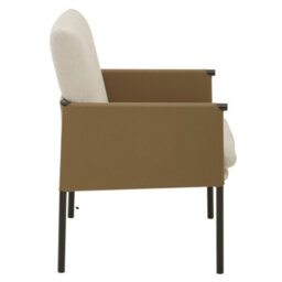 Orsina White Fabric Dining Chair With Straight Legs, Fabric Upholstered Dining Room Chair, Accent Arm Chair - thumbnail 3