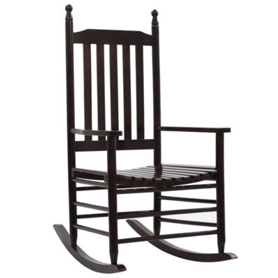 Berkfield Rocking Chair With Curved Seat Brown Poplar Wood - image 1