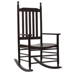 Berkfield Rocking Chair With Curved Seat Brown Poplar Wood