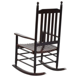 Berkfield Rocking Chair With Curved Seat Brown Poplar Wood - thumbnail 4