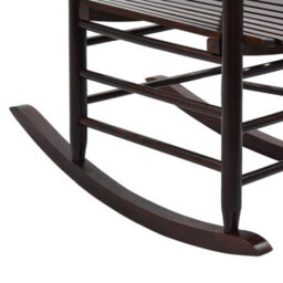 Berkfield Rocking Chair With Curved Seat Brown Poplar Wood - thumbnail 7