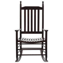 Berkfield Rocking Chair With Curved Seat Brown Poplar Wood - thumbnail 2