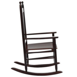 Berkfield Rocking Chair With Curved Seat Brown Poplar Wood - thumbnail 3