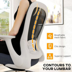 Black And White Drafting Chair, Ergonomic Office Chair With Flip-Up Armrest - thumbnail 5