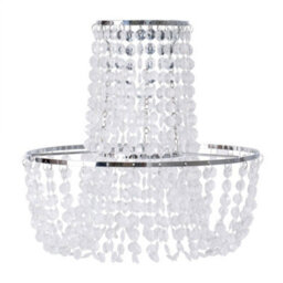 Valuelights Tegan Silver Jewel Acrylic Droplet Chandelier Easy Fit Ceiling Light Shade (D)28Cm