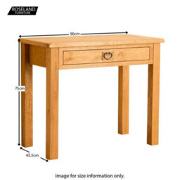 Lanner Oak Work Desk With Drawer For Home Office - By Roseland Furniture - thumbnail 8