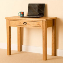 Lanner Oak Work Desk With Drawer For Home Office - By Roseland Furniture - thumbnail 3