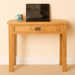 Lanner Oak Work Desk With Drawer For Home Office - By Roseland Furniture - thumbnail 5