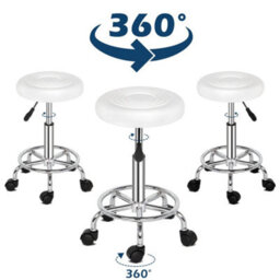 Adjustable 360 Swivel Stool Round Stool Salon Chair Beauty Workshop Office - thumbnail 2