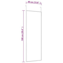 Berkfield Door Mirror Black 40X100 Cm Glass And Aluminium - thumbnail 4
