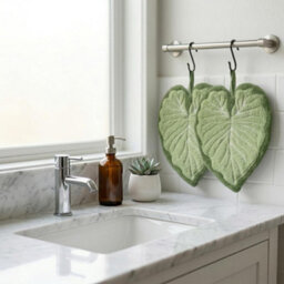 2 Pack Green Leaf Hand Towel Absorbent Super Soft And Fast Drying Hanging Kitchen Towels Leaf Funny Hand Towels For Bath Kitchen - thumbnail 8