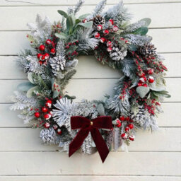 Amorly 24Pcs Red Velvet Christmas Bows, Xmas Tree Ornament Bows For Garland, Holiday Party Home Decoration - thumbnail 4