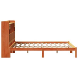 Berkfield Bookcase Bed Without Mattress Wax Brown 150X200 Cm King Solid Wood Pine - thumbnail 7