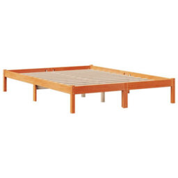 Berkfield Bookcase Bed Without Mattress Wax Brown 150X200 Cm King Solid Wood Pine - thumbnail 5