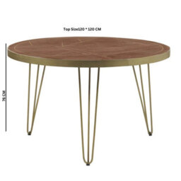 Dallas Dark Mango Wooden Round Dining Table 4 Seats Set With 4 Chairs - thumbnail 5