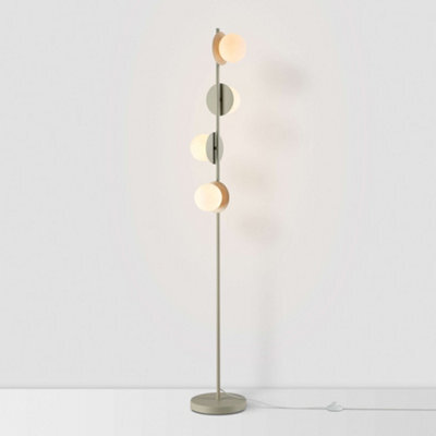 Houseof Frosted Opal Ball Shade Disk Floor Lamp - Off White Sand - image 1