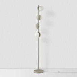 Houseof Frosted Opal Ball Shade Disk Floor Lamp - Off White Sand - thumbnail 2
