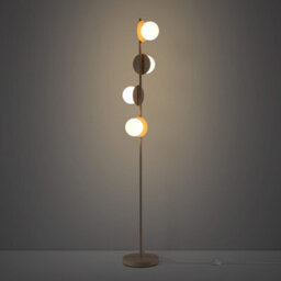 Houseof Frosted Opal Ball Shade Disk Floor Lamp - Off White Sand - thumbnail 5