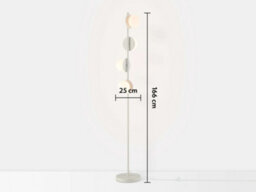 Houseof Frosted Opal Ball Shade Disk Floor Lamp - Off White Sand - thumbnail 6