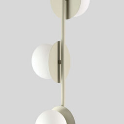 Houseof Frosted Opal Ball Shade Disk Floor Lamp - Off White Sand - thumbnail 4