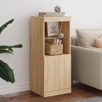 Berkfield Sideboard With Led Lights Sonoma Oak 41X37X100 Cm - image 1