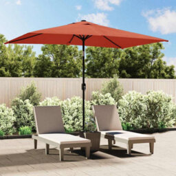 Walplus Garden Parasol With Metal Pole 300X200 Cm Terracotta