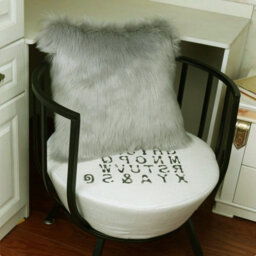 Living And Home Cozy Luxurious High Quality Grey Fluffy Faux Fur Throw Pillow Case Cushion Cover Living Area 45Cm X 45Cm - thumbnail 7