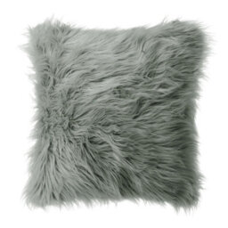 Living And Home Cozy Luxurious High Quality Grey Fluffy Faux Fur Throw Pillow Case Cushion Cover Living Area 45Cm X 45Cm - thumbnail 6