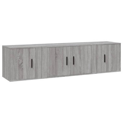 Berkfield Classic 3 Piece Tv Cabinet Set Grey Sonoma Engineered Wood - image 1