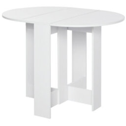 Homcom Folding Dining Table Foldable Drop Leaf Dinner Table For Kitchen White - thumbnail 2