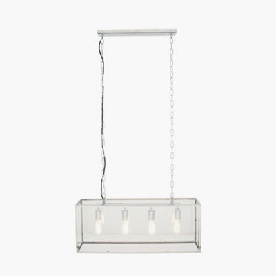 Pacific Lifestyle Llewellyn Silver Metal And Glass 4 Bulb Pendant - image 1
