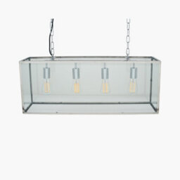 Pacific Lifestyle Llewellyn Silver Metal And Glass 4 Bulb Pendant - thumbnail 5