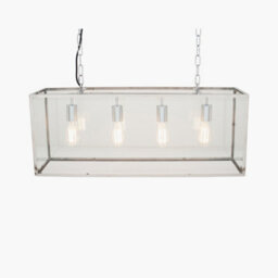Pacific Lifestyle Llewellyn Silver Metal And Glass 4 Bulb Pendant - thumbnail 4