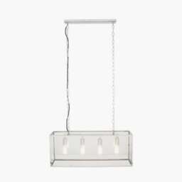 Pacific Lifestyle Llewellyn Silver Metal And Glass 4 Bulb Pendant - thumbnail 1