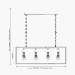 Pacific Lifestyle Llewellyn Silver Metal And Glass 4 Bulb Pendant - thumbnail 3