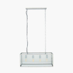 Pacific Lifestyle Llewellyn Silver Metal And Glass 4 Bulb Pendant - thumbnail 2