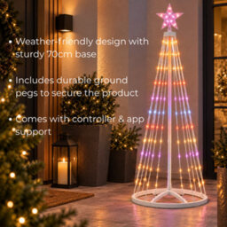 Pegdev 1.8M Rgb Led Christmas Star Tree Light 118 Leds With App & Controller - thumbnail 4