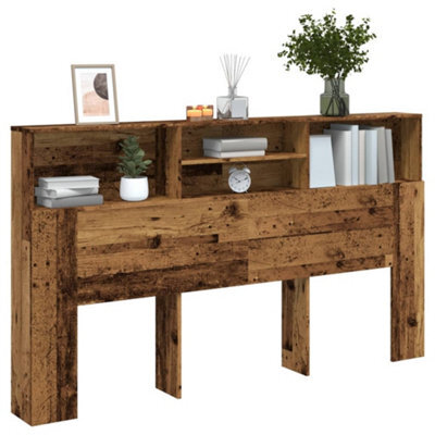 Berkfield Headboard Cabinet Old Wood 180X19X103.5 Cm Engineered Wood - image 1